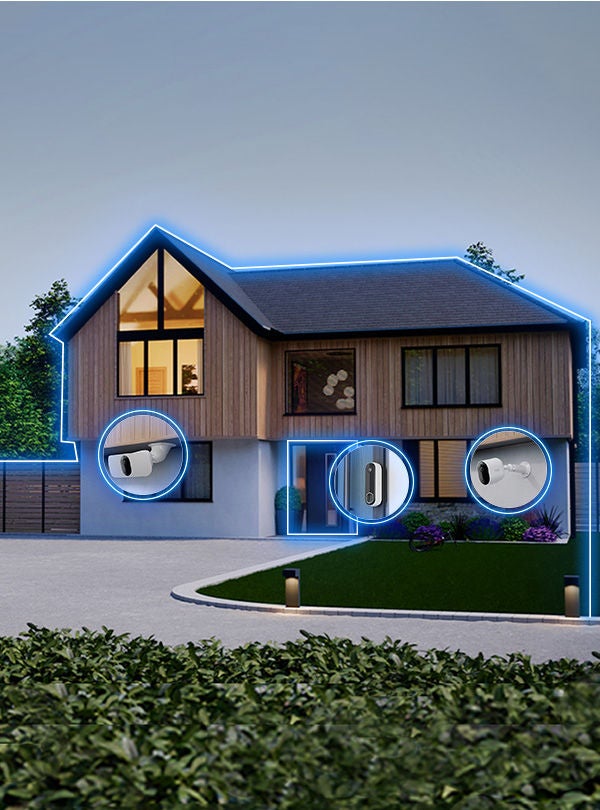  une maison installée avec des caméras arlo