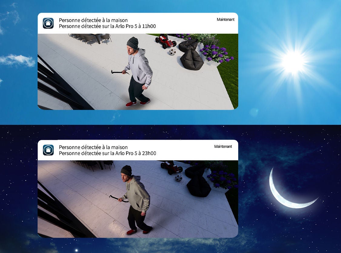 comparaison entre la vision de jour et la vision de nuit
