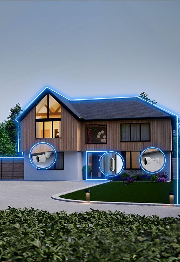  Ein Haus, das mit Arlo-Kameras ausgestattet ist