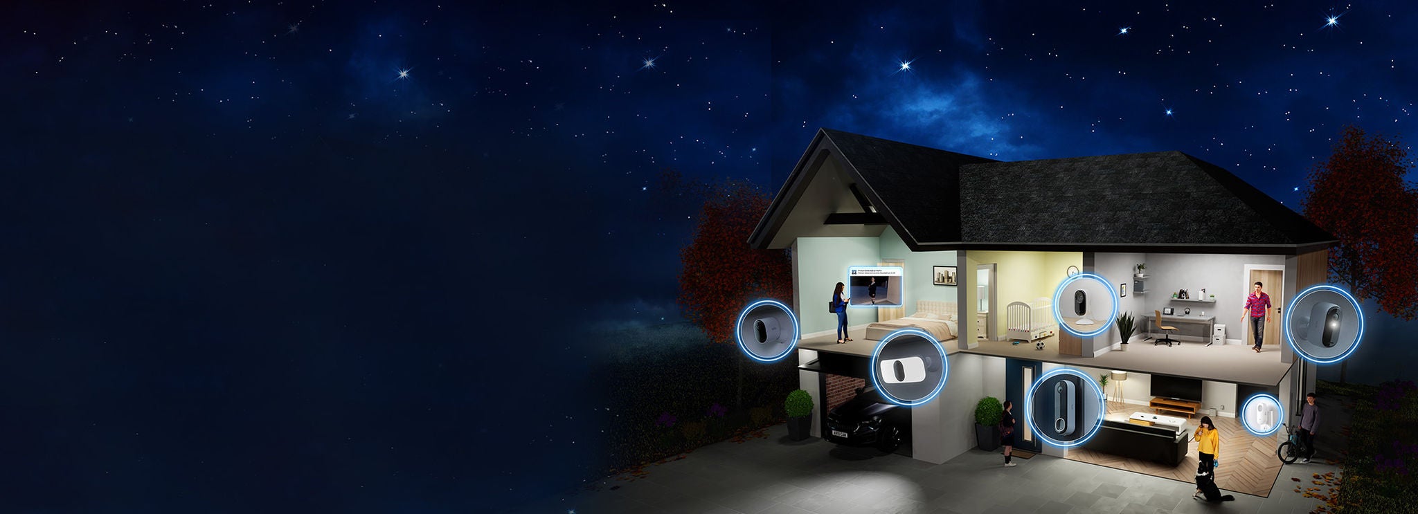 une maison installée avec des caméras arlo