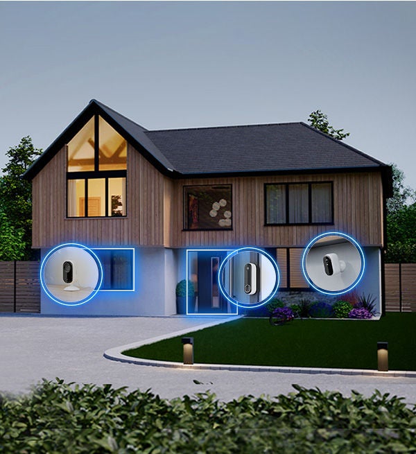  a home installed with arlo doorbell and cameras