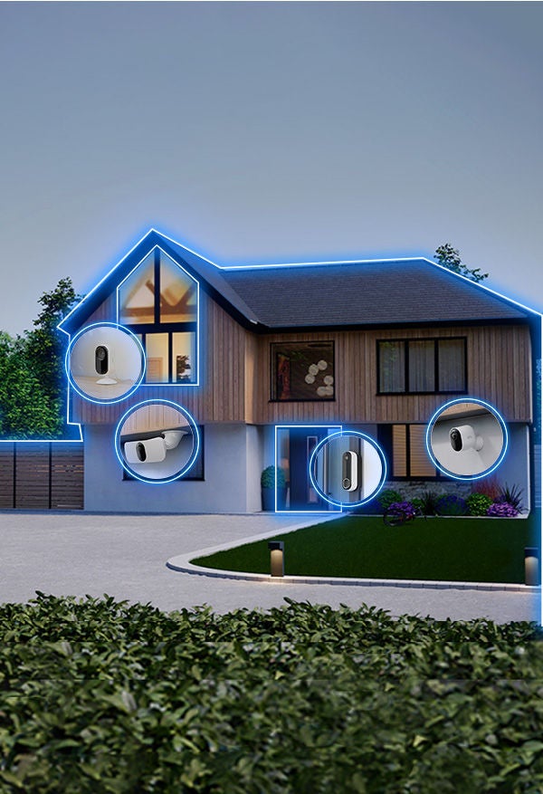  une maison installée avec des caméras arlo