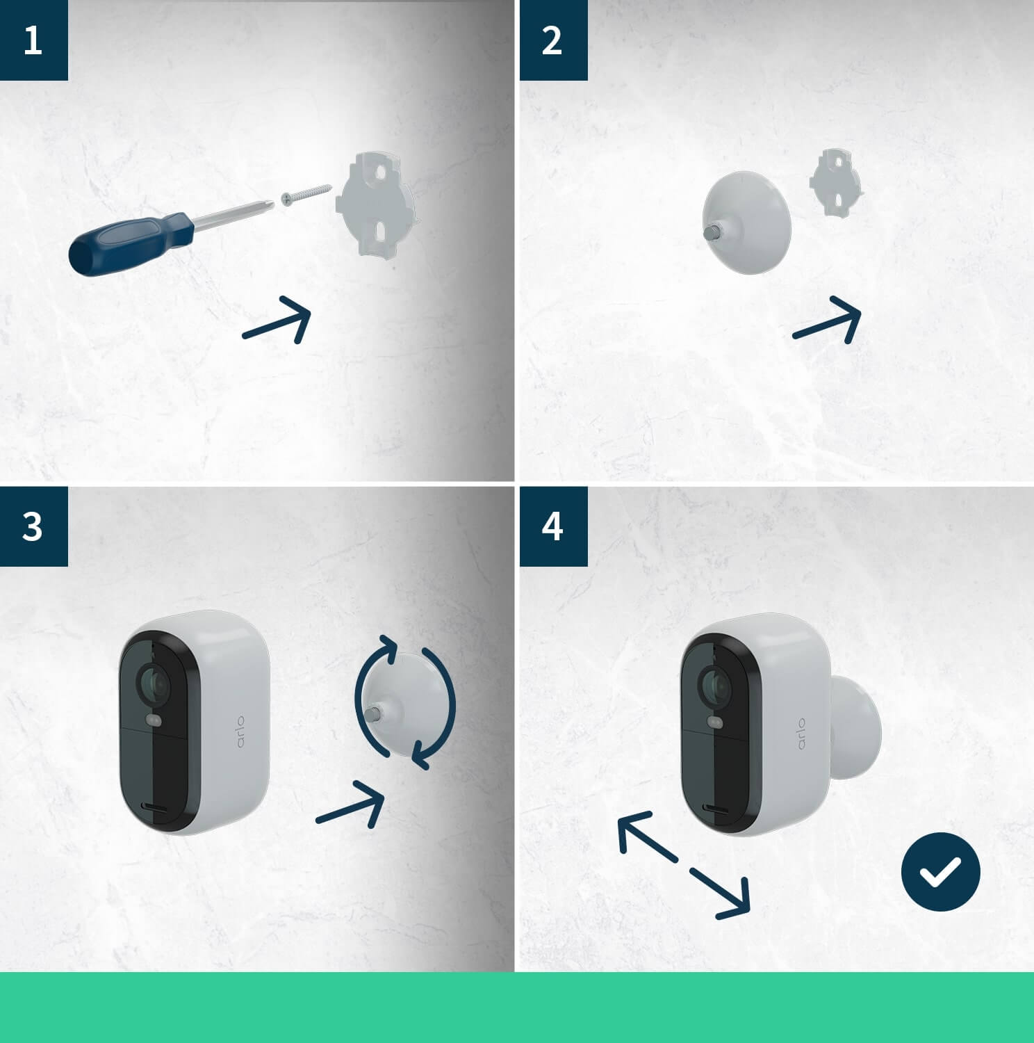 Essential  2K overvågningskamera – 1 pakke Hvid