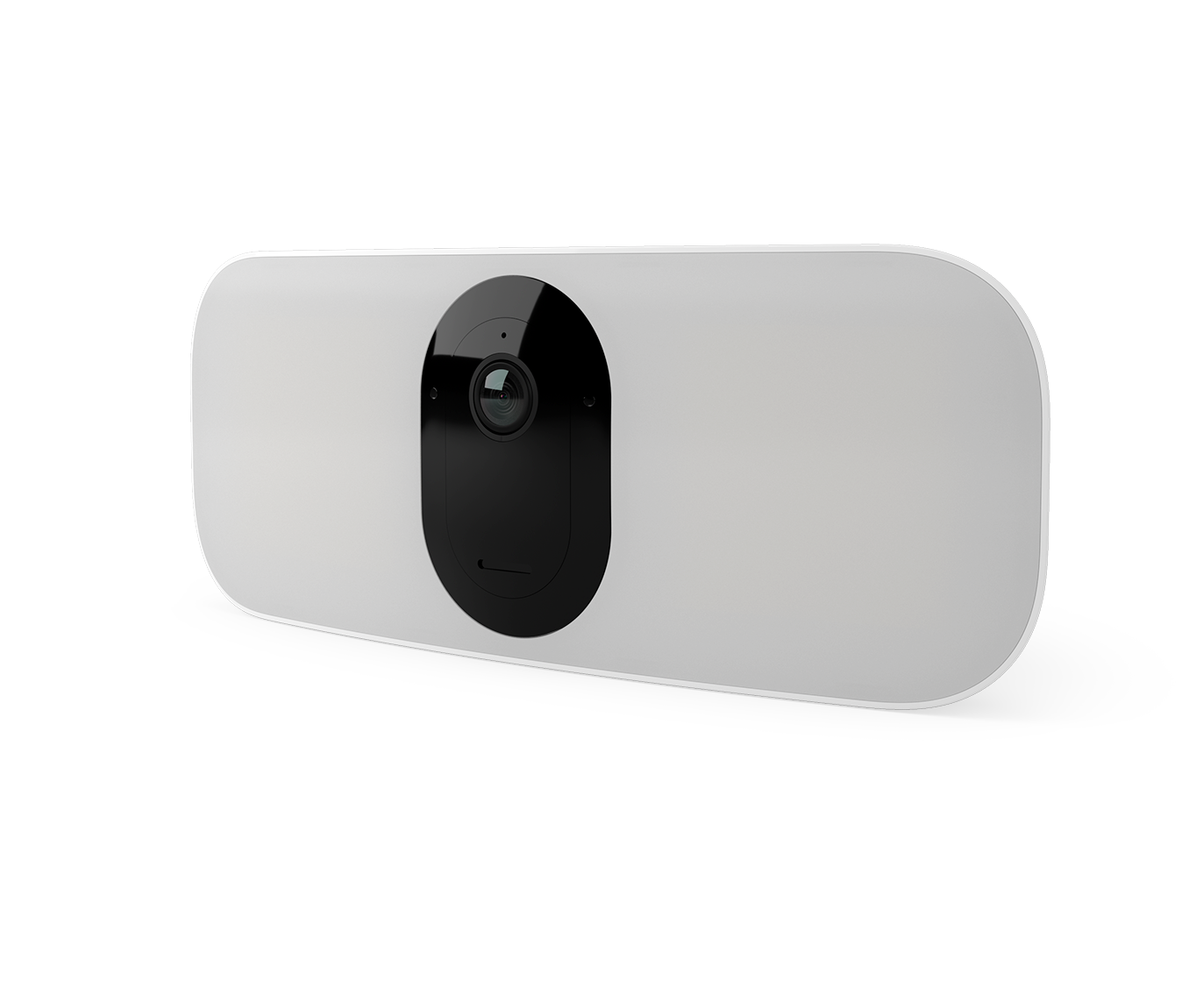 A white Arlo Pro 3 Floodlight camera