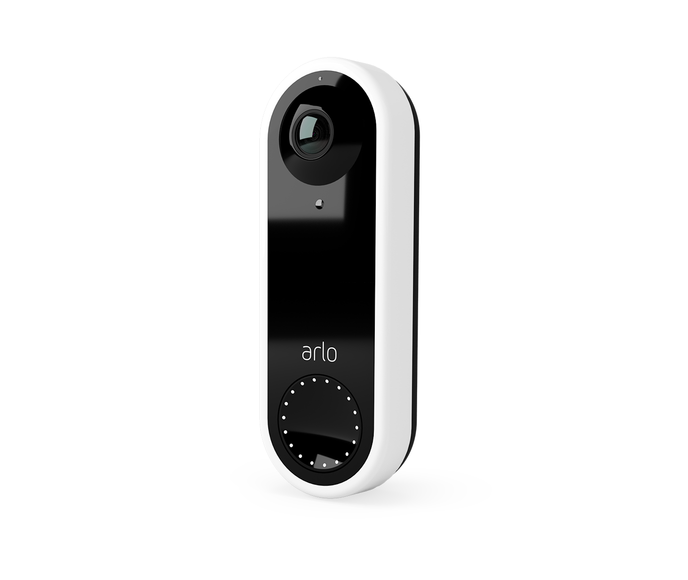 A white Arlo Doorbell camera