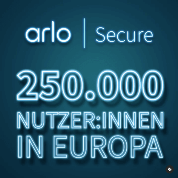 Instagram-Beitrag zur Feier von 250k Arlo-Nutzern in Europa mit einem Link auf den Post.