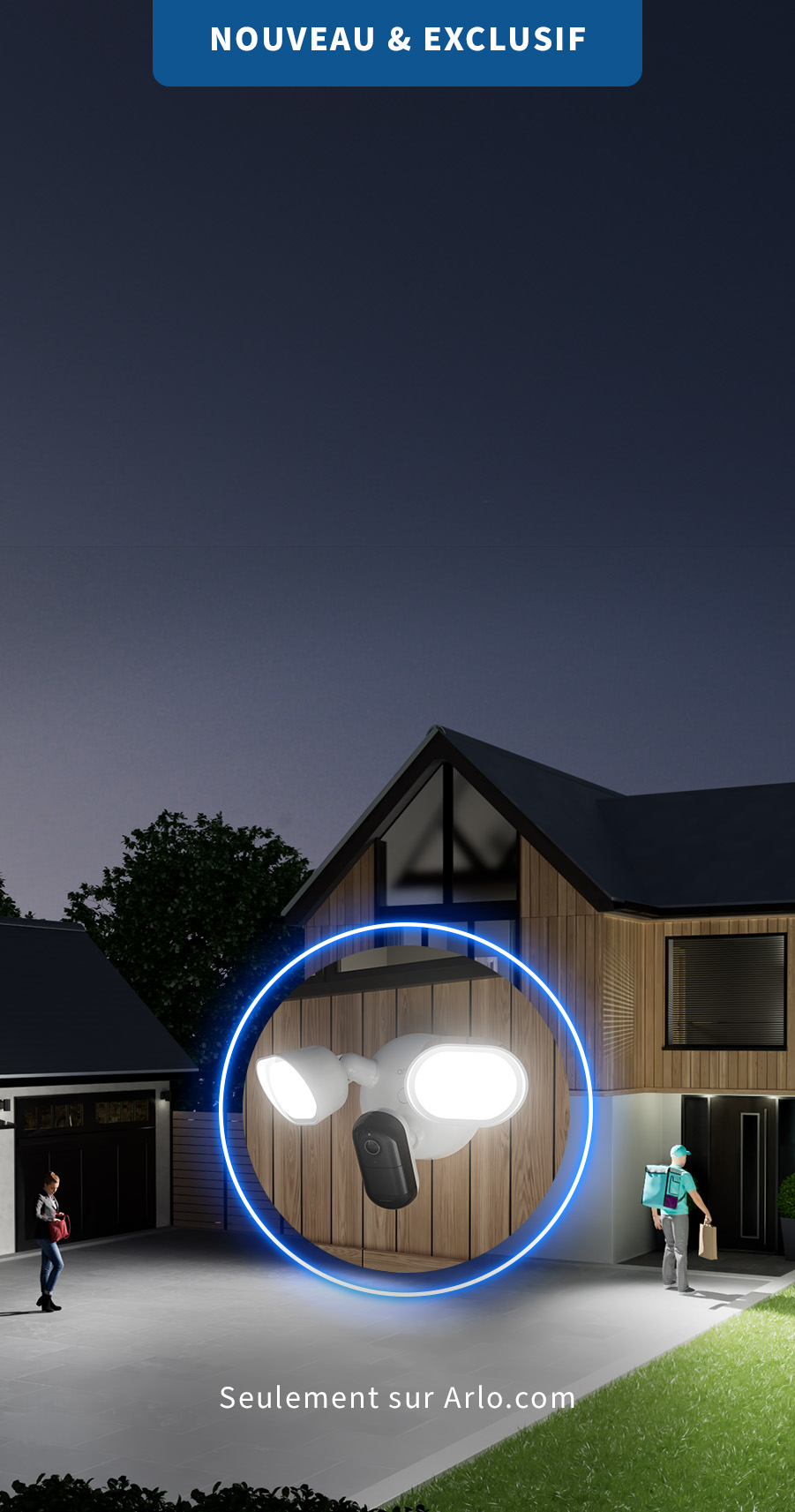 La caméra à projecteur flexible avec une alerte mobile du flux de la caméra.